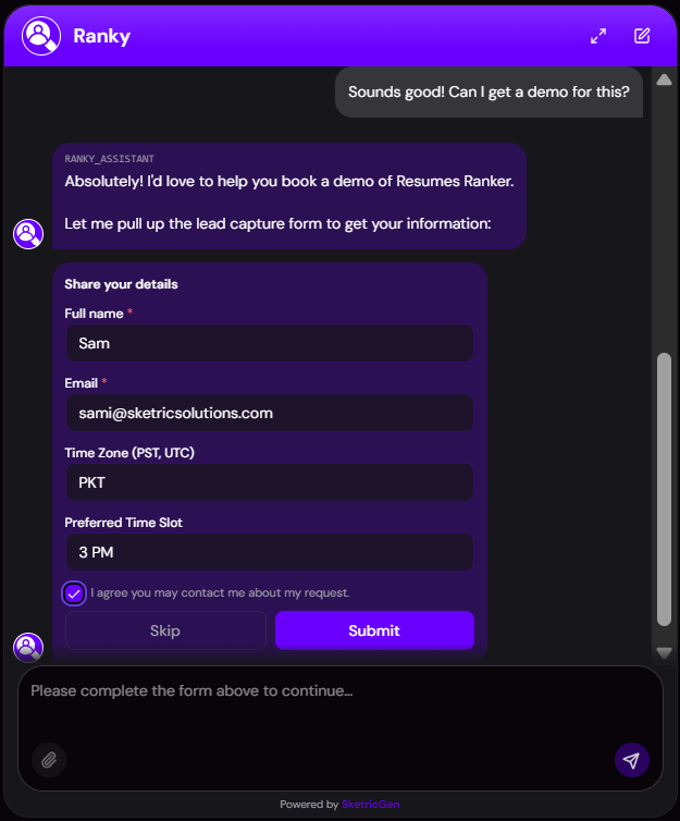 Booking exchange ending in a calendar confirmation