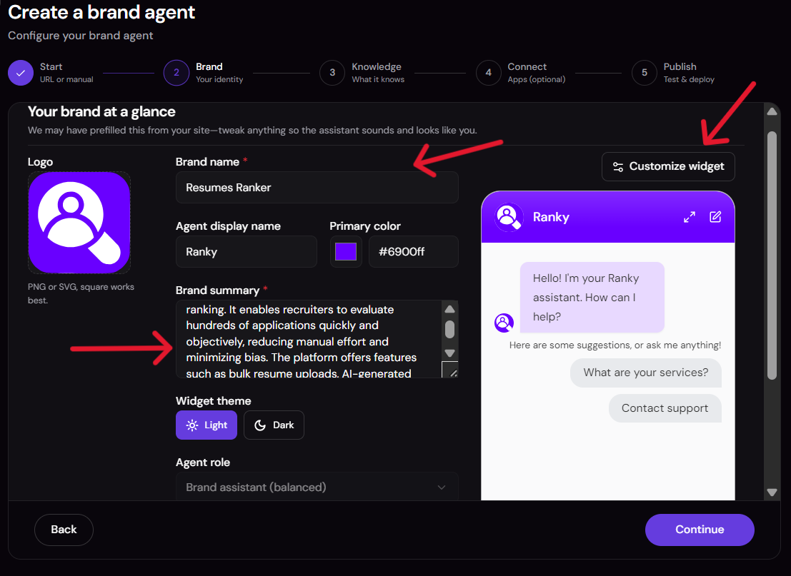 See the pre-built instructions and tweak tone or booking rules