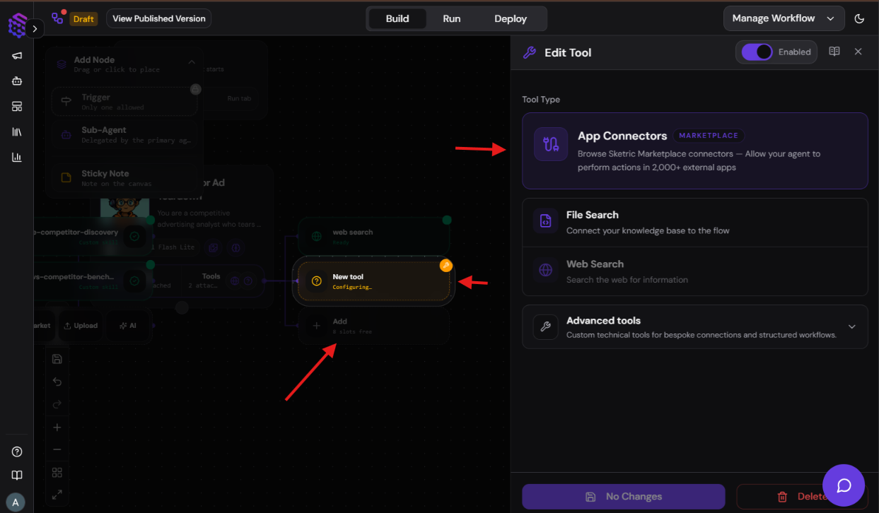 First step for connecting tools to Ad-tear down ageent