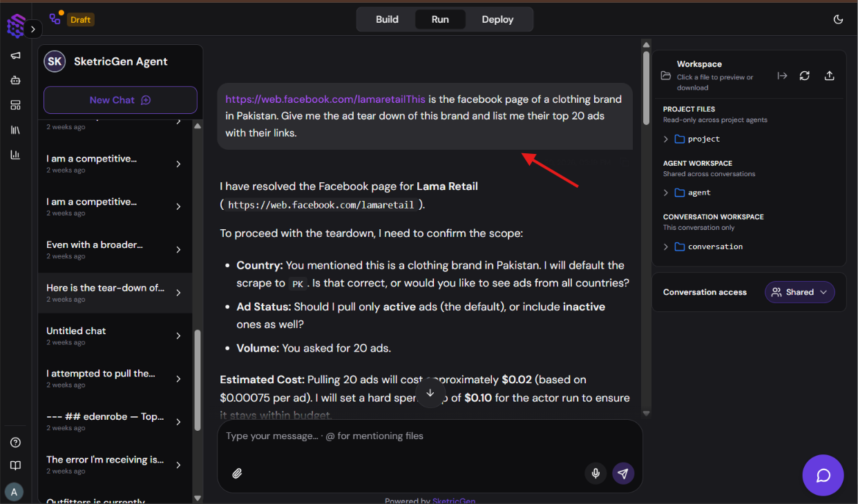 Add a named competitor to compare
