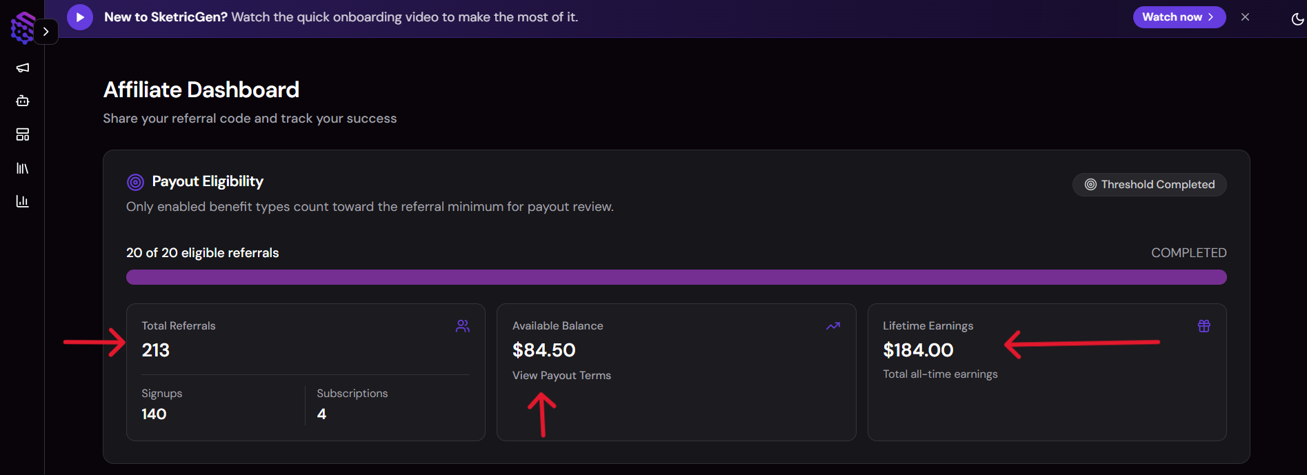 Track your Earnings in an Affiliate Portal